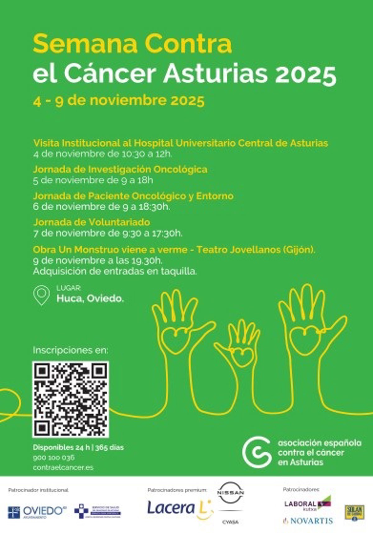 El HUCA acogerá del 4 al 9 de noviembre la Semana contra el Cáncer con jornadas científicas y encuentros de pacientes