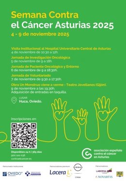 Cartel de la Semana contra el Cáncer Asturias 2025.