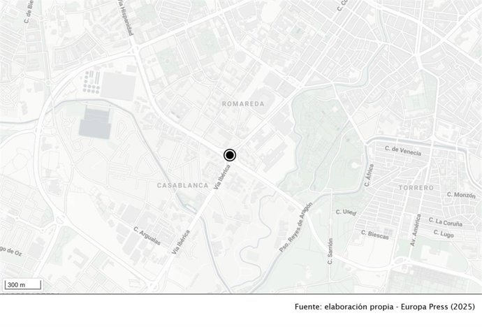 Rotonda Ciudad de Toulouse de Zaragoza, donde se ha producido el siniestro.