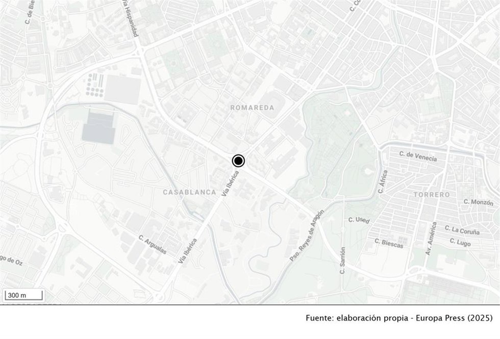 Rotonda Ciudad de Toulouse de Zaragoza, donde se ha producido el siniestro.