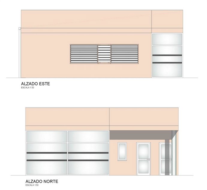 Imagen planteada de dos de las zonas del nuevo edificio de los huertos de La Candamia.