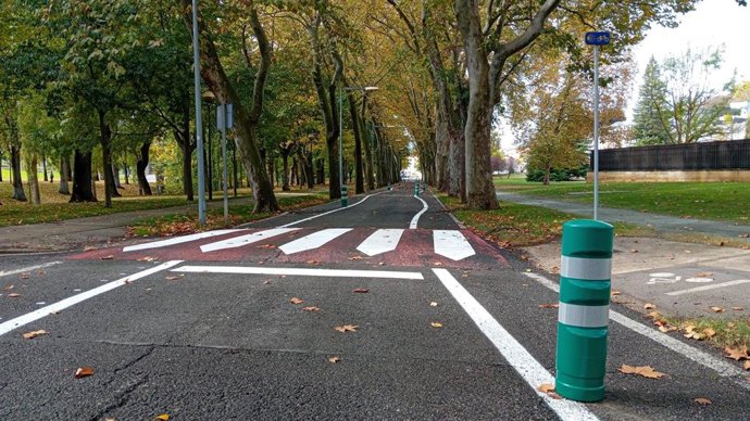 Carretera del campus de la Universidad de Navarra