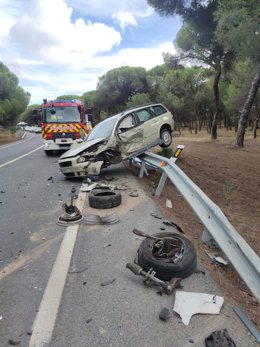 Accidente en la A-492 en Aljaraque (Huelva).