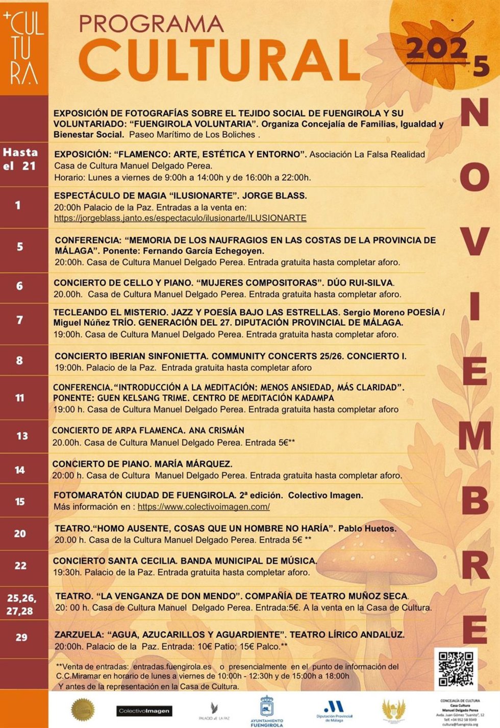 Programa cultural de noviembre de Fuengirola