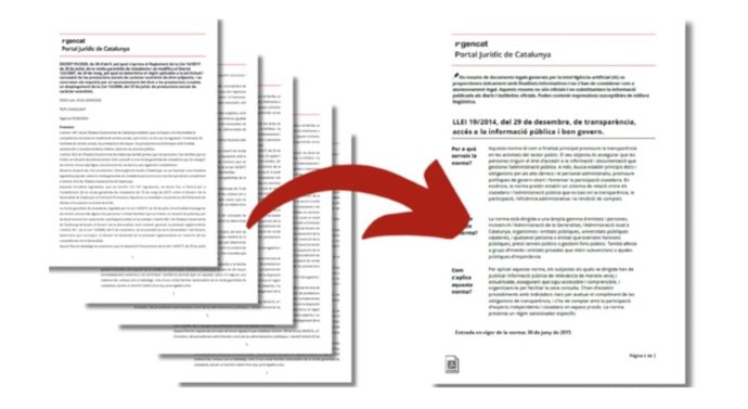 El Govern ha resumido con IA 16.000 normas jurídicas