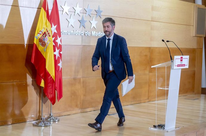 Archivo - El consejero de la Presidencia, Miguel Ángel García, durante una rueda de prensa