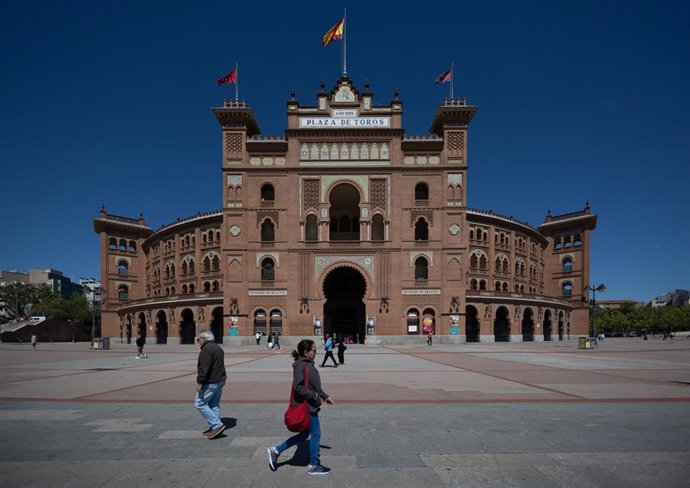 Archivo - Fachada de la plaza de toros de las Ventas, a 18 de abril de 2024, en Madrid (España).