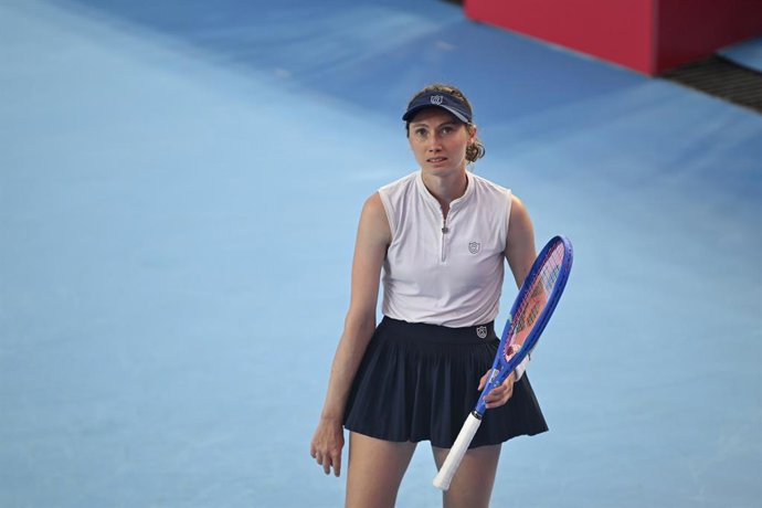 November 2, 2025, Hong Kong, China: Moldovan-Spanish tennis player Cristina Bucsa during a match at the Hong Kong Tennis Open on November 2, 2025 in Hong Kong.