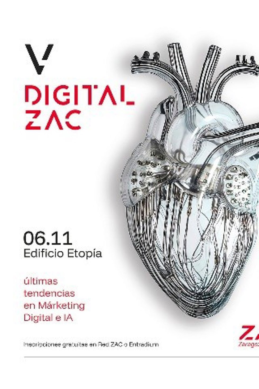 Cartel del  Congreso Digital ZAC V que acoge este 6 de noviembre Etopia Zaragoza.