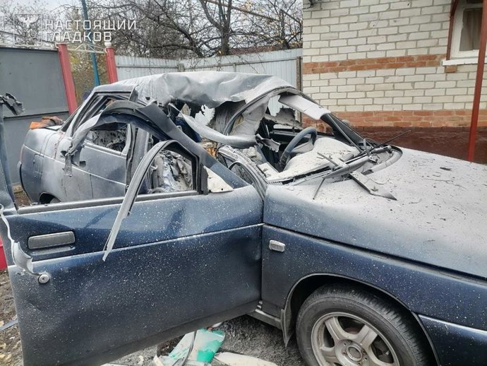 Danos causados por um ataque na região de Belgorod, na Rússia