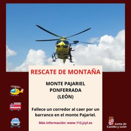 Imagen compartida por el 112 CyL con información sobre el accidente.