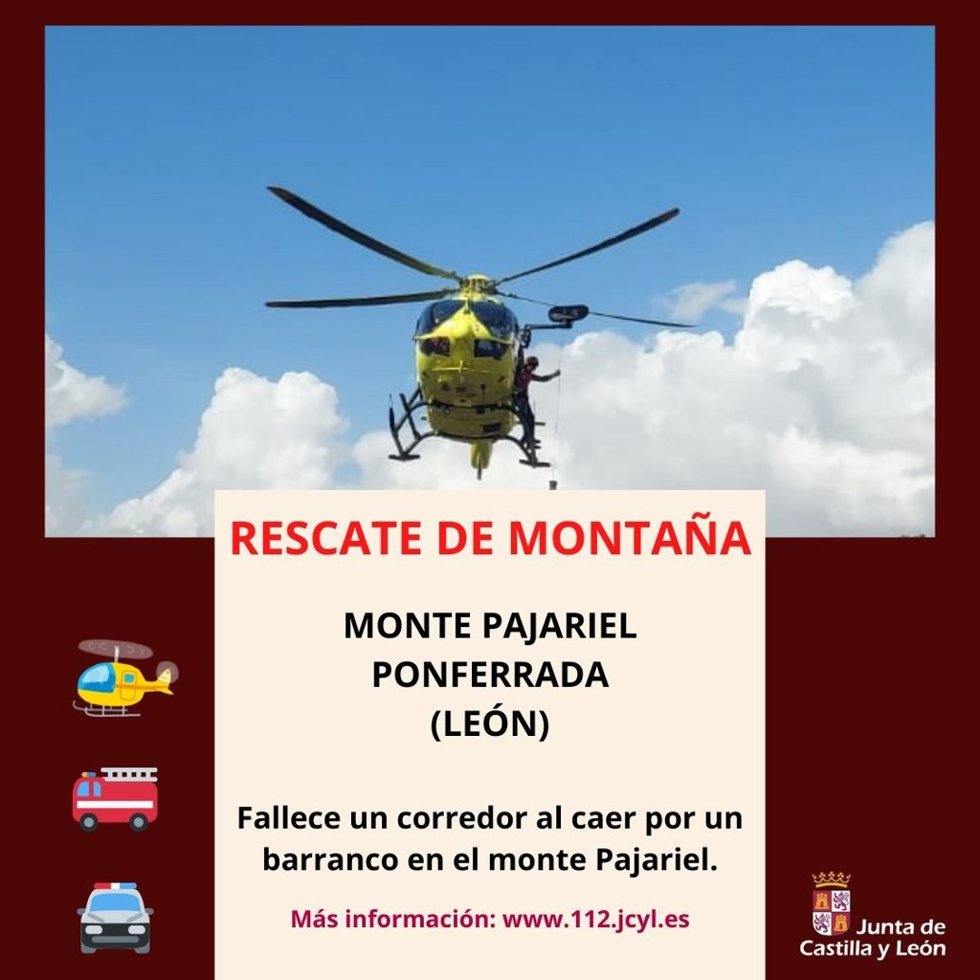 Imagen compartida por el 112 CyL con información sobre el accidente.