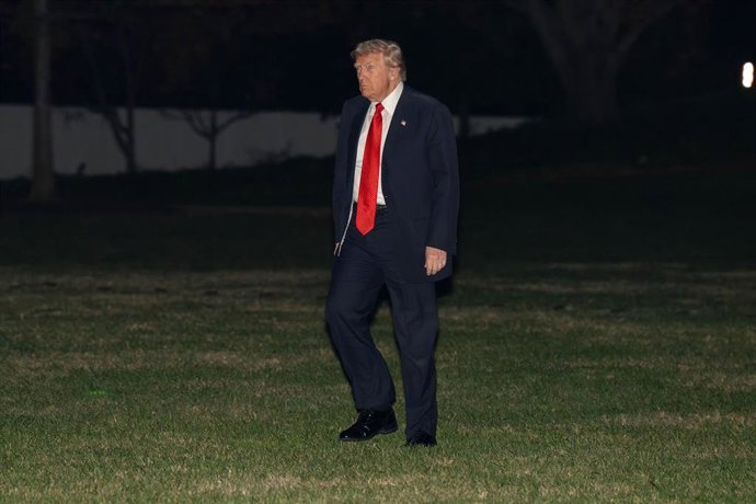 El presidente de Estados Unidos, Donald Trump, a su llegada a la Casa Blanca