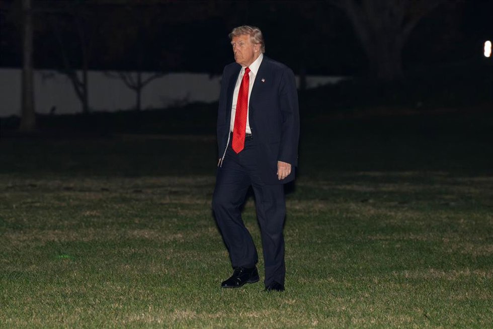 El presidente de Estados Unidos, Donald Trump, a su llegada a la Casa Blanca