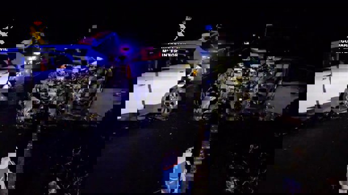 Imagen del estado en el que han quedado los vehículos tras el accidente