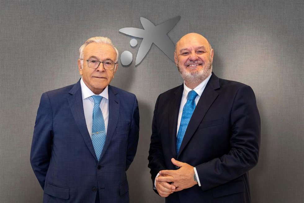 El presidente de la Fundación la Caixa y de CriteriaCaixa, Isidro Fainé, y el director general de CriteriaCaixa, José María Méndez.