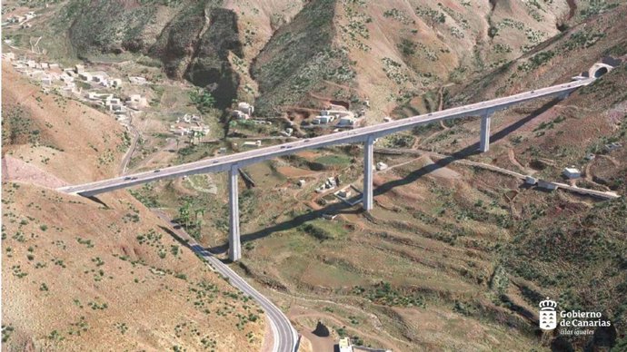 Infografía del viaducto El Risco, en Gran Canaria