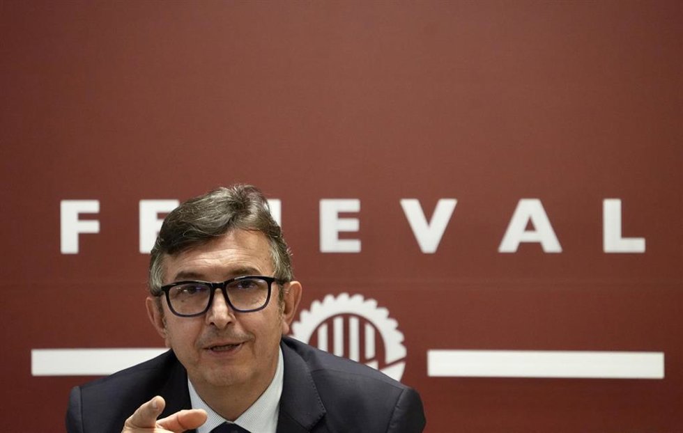 Archivo - El presidente de la Federación Empresarial Metalúrgica Valenciana (FEMEVAL), Vicente Lafuente, durante una rueda de prensa en la sede de la FEMEVAL, a 26 de septiembre de 2025, en Valencia, Comunidad Valenciana (España).
