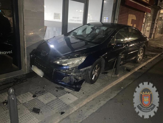 Imagen del accidente en el Paseo de Invierno, en Tudela
