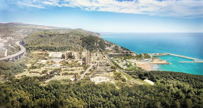Vista aérea de la cementera de Sitges (Barcelona).