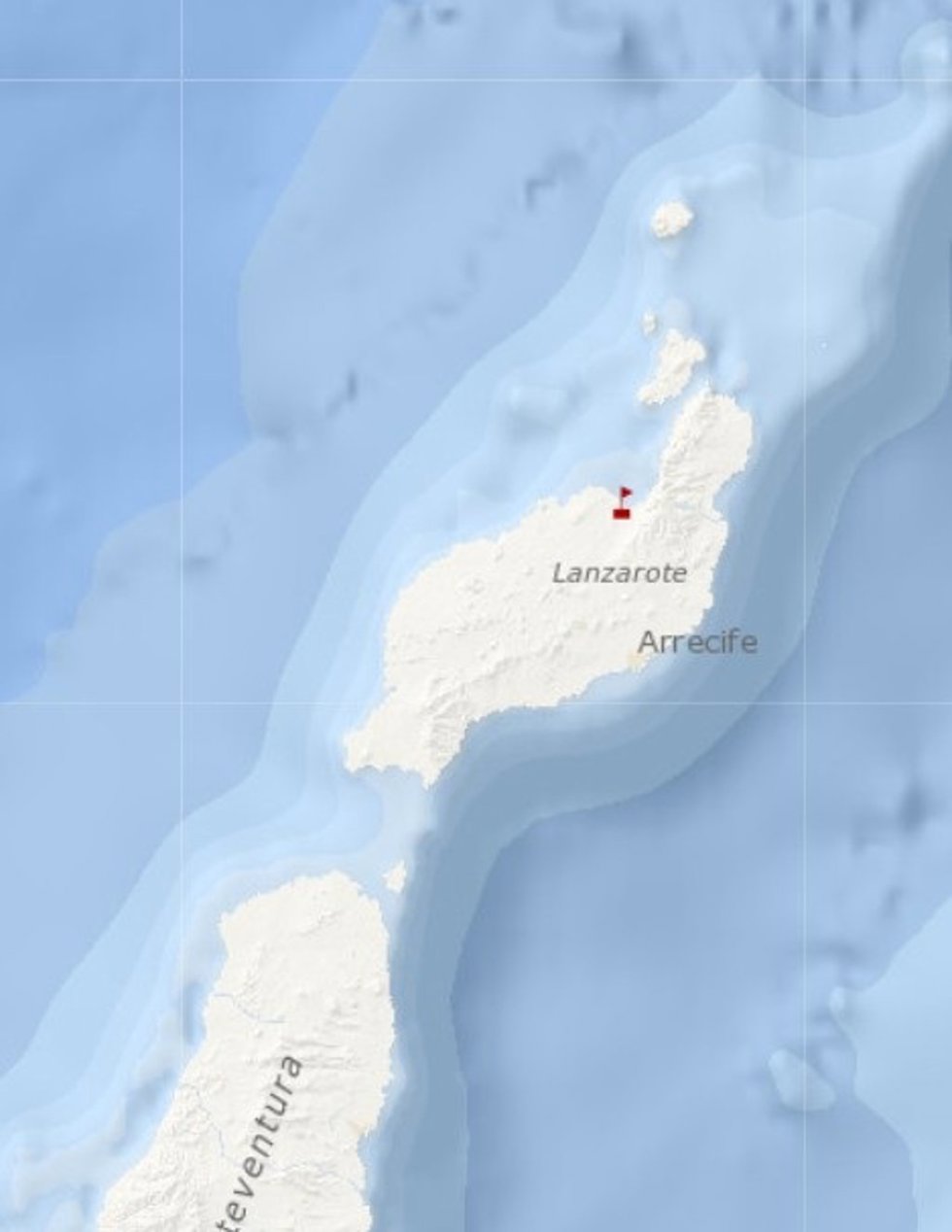Zona donde se busca al bañista desaparecido en la playa de Famara, en Lanzarote