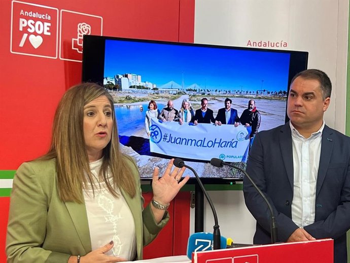 Irene García y Juan Cornejo en rueda de prensa de valoración de los presupuestos de la Junta.