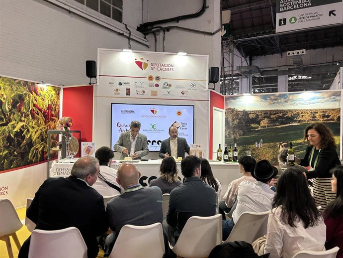 Stand de la Diputación de Cáceres en el Gastronomic Forum de Barcelona