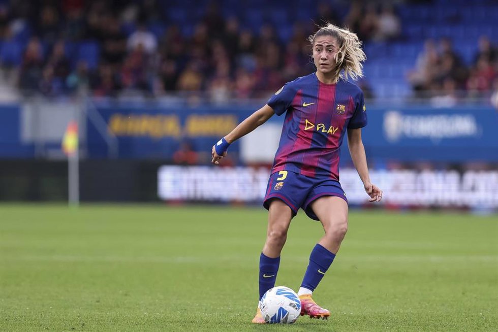 Laia Aleixandri en un partido con el Bara Femení