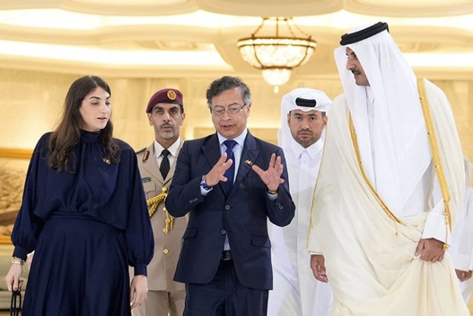 El presidente de Colombia, Gustavo Petro, durante su visita a Qatar
