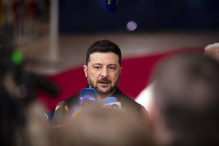 October 23, 2025, Brussels, Brussels, Belgium: Volodymir Zelensky and Antonio Costa. Heads of state gathered today in the Belgian capital for a European summit to discuss strengthening Europe's military security.