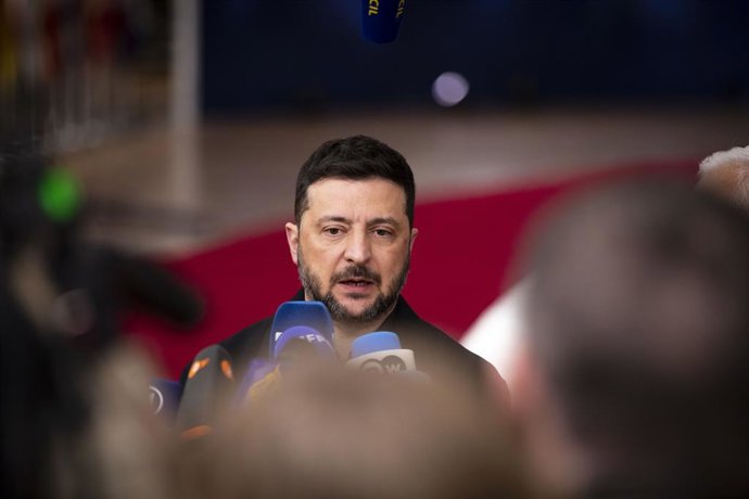 October 23, 2025, Brussels, Brussels, Belgium: Volodymir Zelensky and Antonio Costa. Heads of state gathered today in the Belgian capital for a European summit to discuss strengthening Europe's military security.