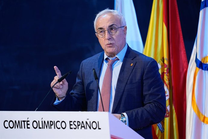 Alejandro Blanco, President of the Spanish Olympic Committee COE, attends during the presentation of the National teams 2025 /2026 of the Royal Spanish Federation of Winter Sports at COE headquarters on October 28, 2025, in Madrid, Spain.