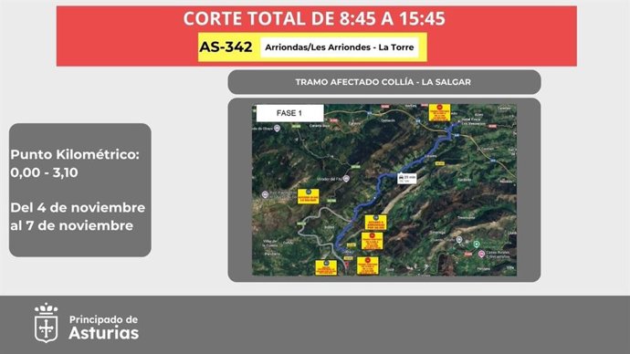 Infografía del tramo afectado.