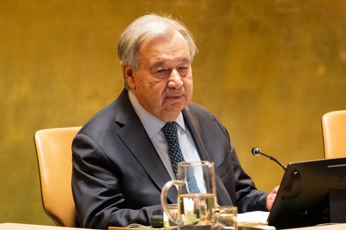 Archivo - El secretario general de Naciones Unidas, António Guterres, durante la 80ª Asamblea General de la ONU en Nueva York en septiembre de 2025 (archivo)