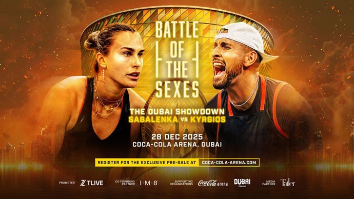 WTA World No. 1 Aryna Sabalenka will take on Nick Kyrgios in the Battle of the Sexes: The Dubai Showdown