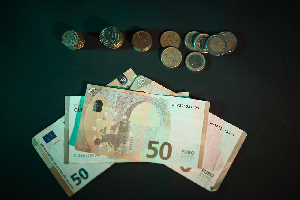 Billetes y monedas, a 3 de septiembre de 2025, en Madrid (España).