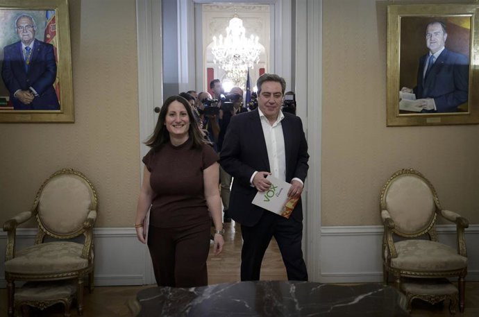 El síndic de Vox en Les Corts, José Mª Llanos, este martes en la junta de síndics