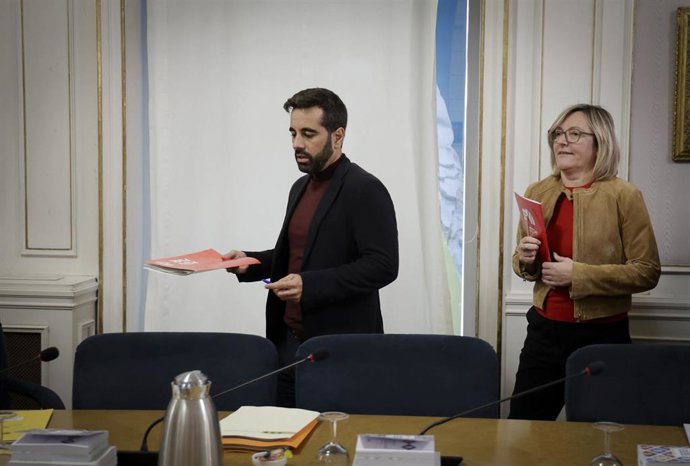 El síndic del PSPV en Les Corts, José Muñoz, este martes en la junta de síndics