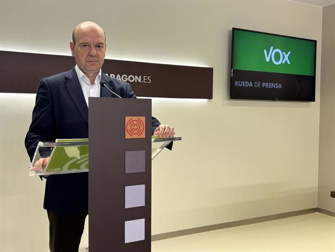 El portavoz adjunto de Vox en las Cortes de Aragón, Santiago Morón.
