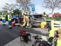 Seis personas heridas, entre ellas un menor, en un accidente en Cáceres con la implicación de cuatro vehículos