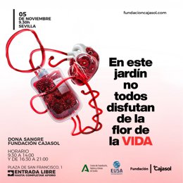 Cartel de la maratón de donación de sangre 2025