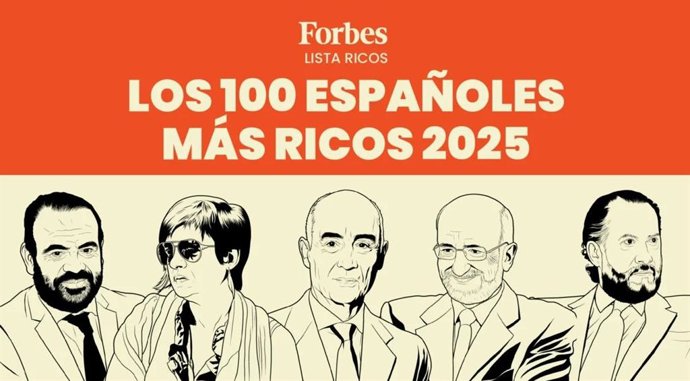 Grafismo de la lista de los 100 Españoles más ricos en 2025 de Forbes España.