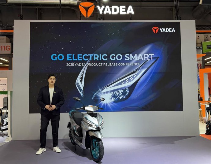 The Yadea product conference live at EICMA 2025 in Milan, Italy