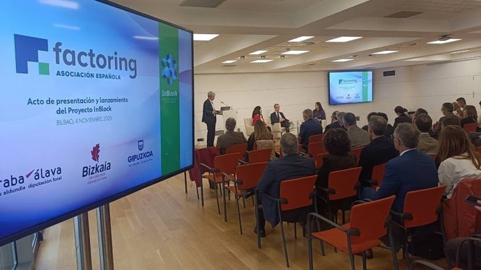 Presentación en Bilbao de InBlock, plataforma impulsada por la Asociación Española de Factoring.