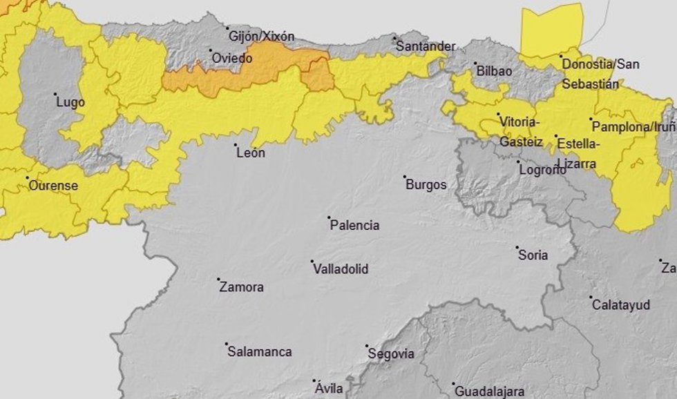 Burgos, León, Palencia y Zamora estarán en riesgo este miércoles por viento con rachas de hasta 80 km/h