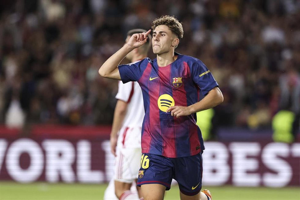 El jugador del FC Barcelona Fermín López 