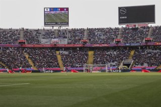 Archivo - Panoramic view Estadio Olimpico Lluis Companys of during the Spanish league, La Liga EA Sports, football match played between FC Barcelona and Deportivo Alaves at Estadio Olimpico de Montjuic on February 02, 2025 in Barcelona, Spain.