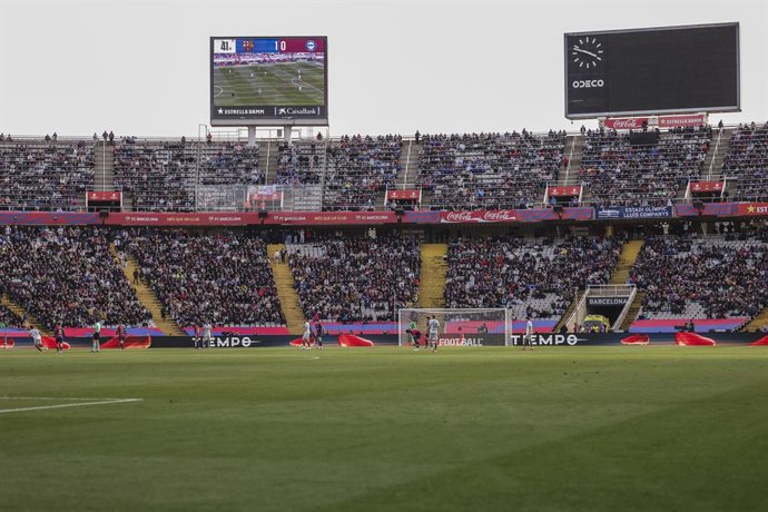 Archivo - Panoramic view Estadio Olimpico Lluis Companys of during the Spanish league, La Liga EA Sports, football match played between FC Barcelona and Deportivo Alaves at Estadio Olimpico de Montjuic on February 02, 2025 in Barcelona, Spain.