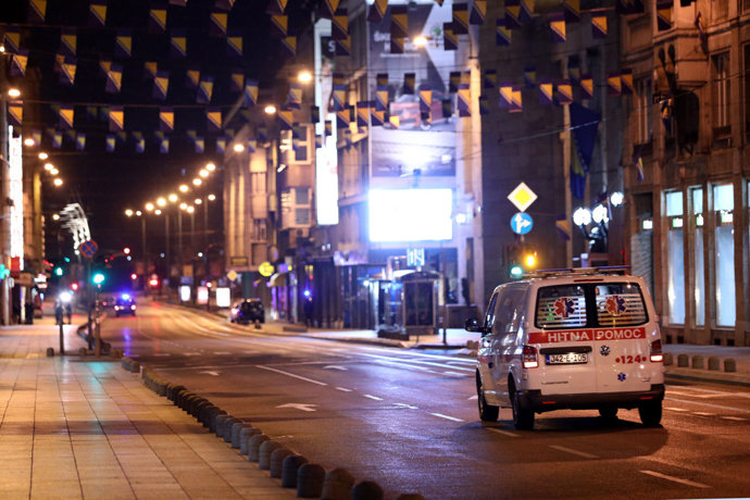 Una ambulancia en Sarajevo (Bosnia)