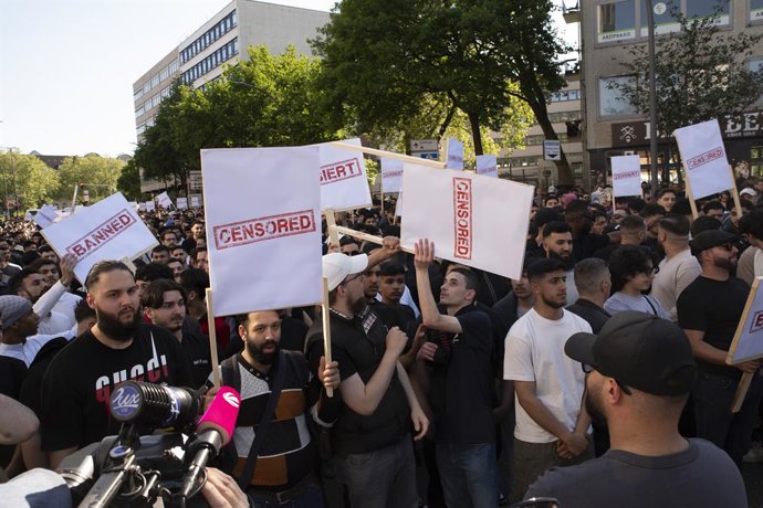 Archivo - Imagen de archivo de una protesta de Muslim Interaktiv en Hamburgo.